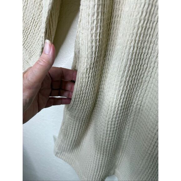 NEW Free People Go-To Ecru Waffle Knit Mini Drs SzM Boho, Cottagecore, Milkmaid - Picture 6 of 16